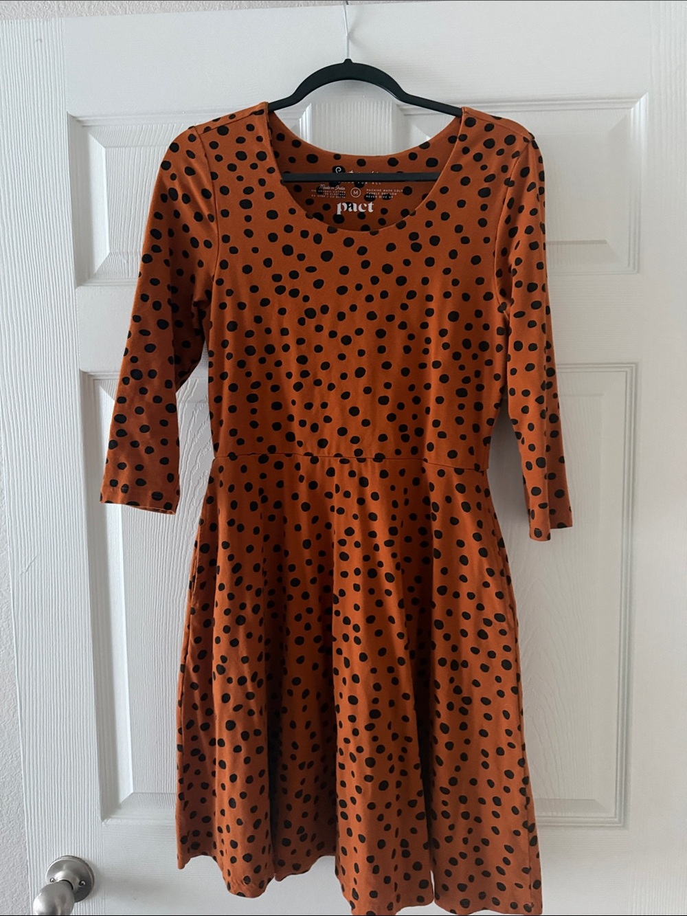 Pact Polka Dot Fit-and-Flare Mini Dress